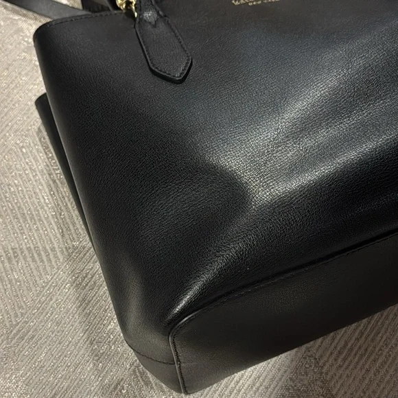 Kate Spade Black Leather Harper Satchel Crossbody Purse - Picture 10 of 16